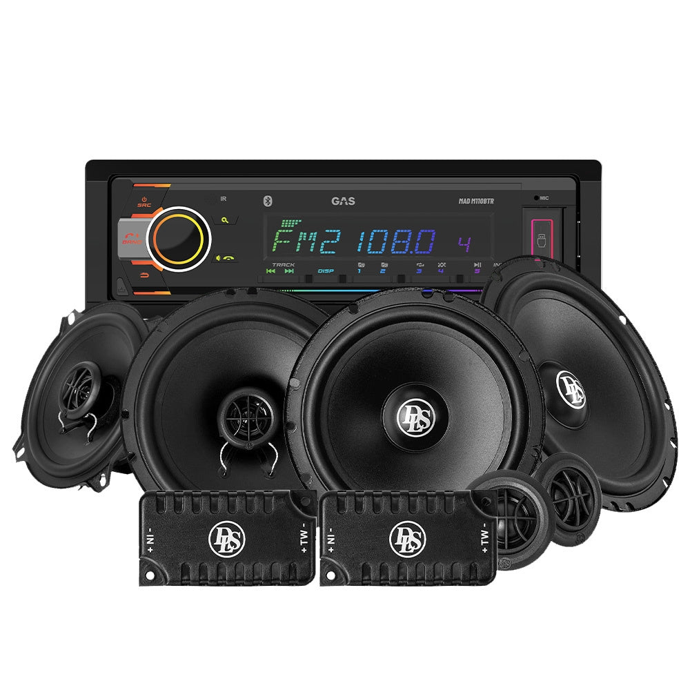 GAS MAD M110-BTR med DLS Performance-högtalare, bilstereopaket
