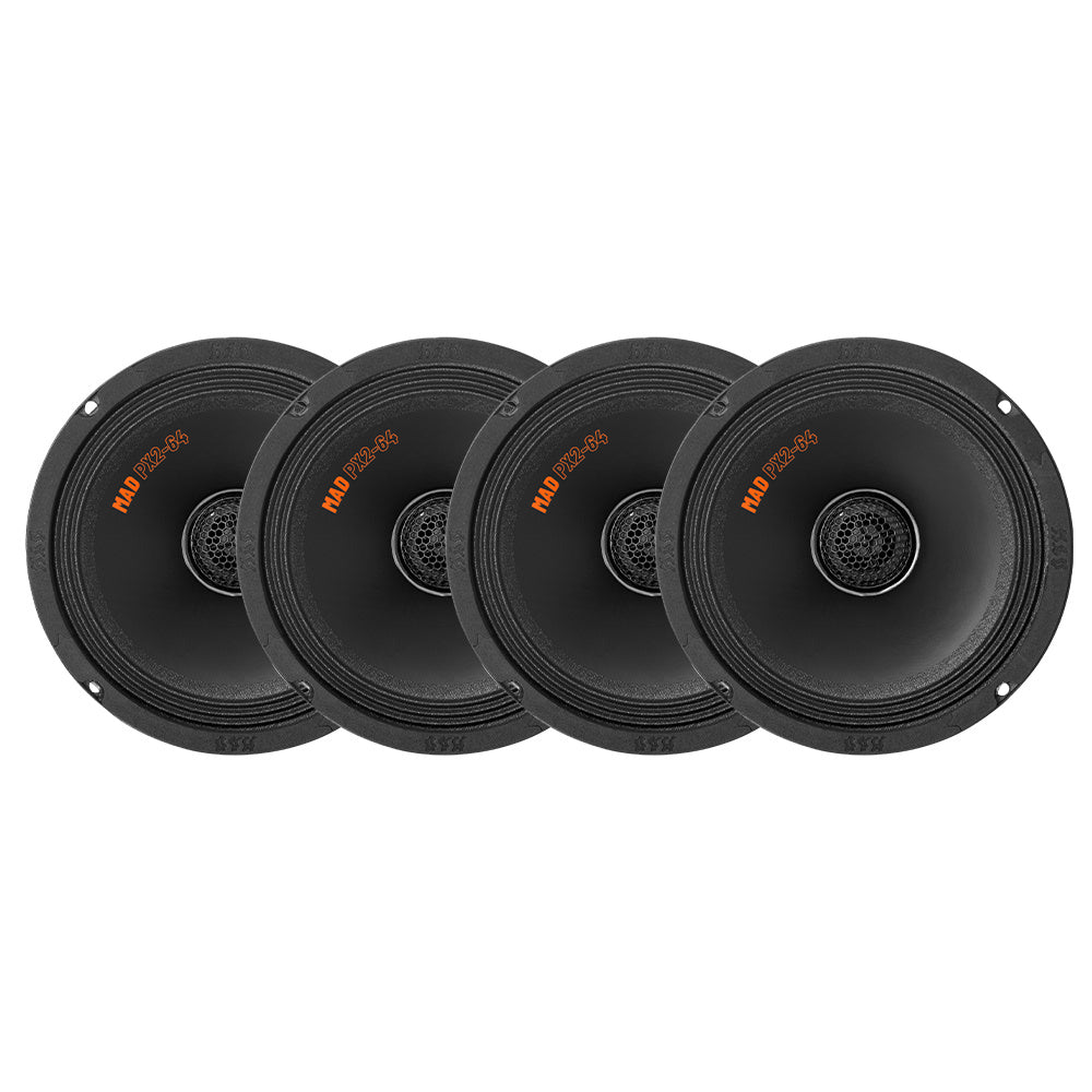 4-pack GAS MAD PX2-64, grym 6.5 tums koaxialhögtalare
