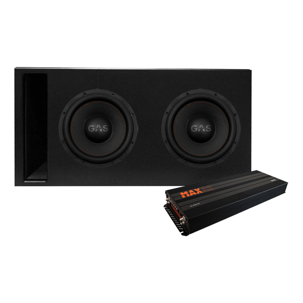 GAS MAX S1-12D1 2x12 tum i Competition-baslåda & MAX A2-2500.1DL, baspaket
