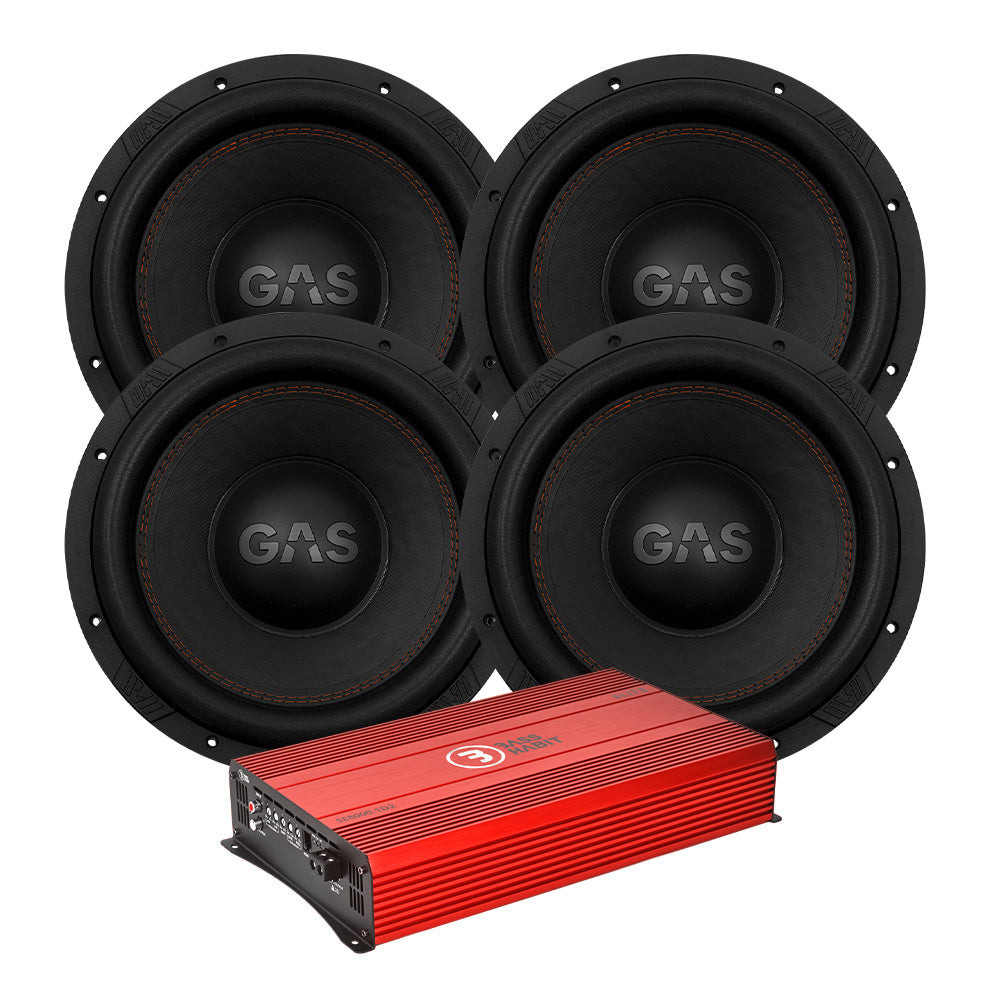4-pack GAS MAX S1-12D1 med Bass Habit SE8000.1D2, baspaket