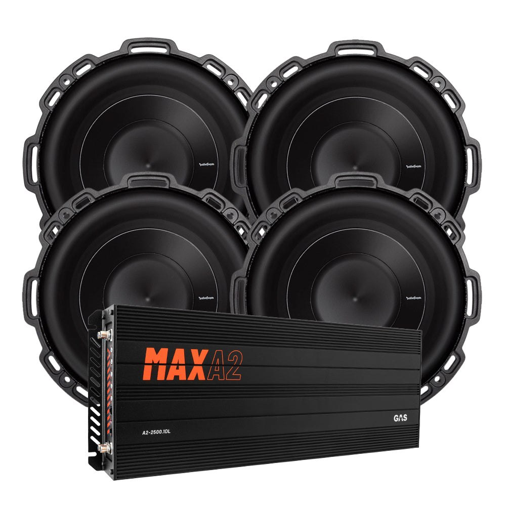 4-pack Rockford Fosgate P2D48 & GAS MAX A2-2500.1DL, baspaket