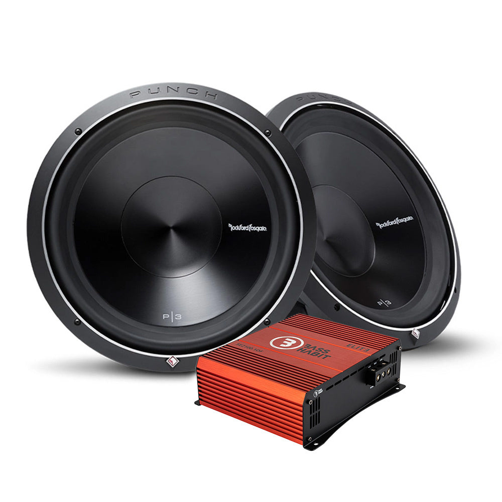 2-pack Rockford Fosgate Punch P3D412 & Bass Habit SPL ELITE 2100.1DF, baspaket