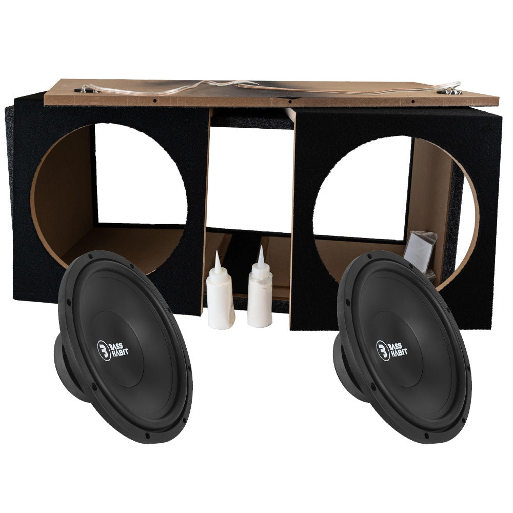 2-pack Bass Habit PL300 i låda med RA2000W, baspaket i byggsats