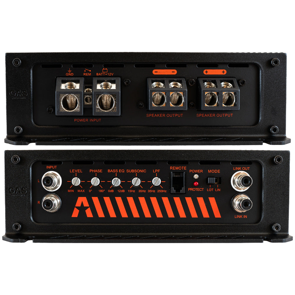 2-pack DLS RCW12.D2 i låda med GAS MAX A2-2500.1DL, baspaket