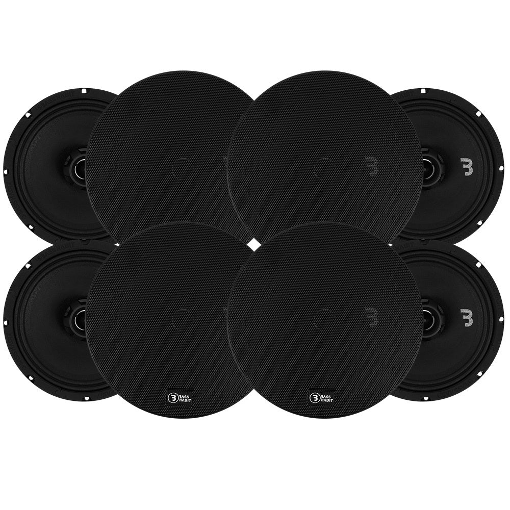 8-pack Bass Habit SPL Elite SE165CX, 6.5 tums koaxialhögtalare