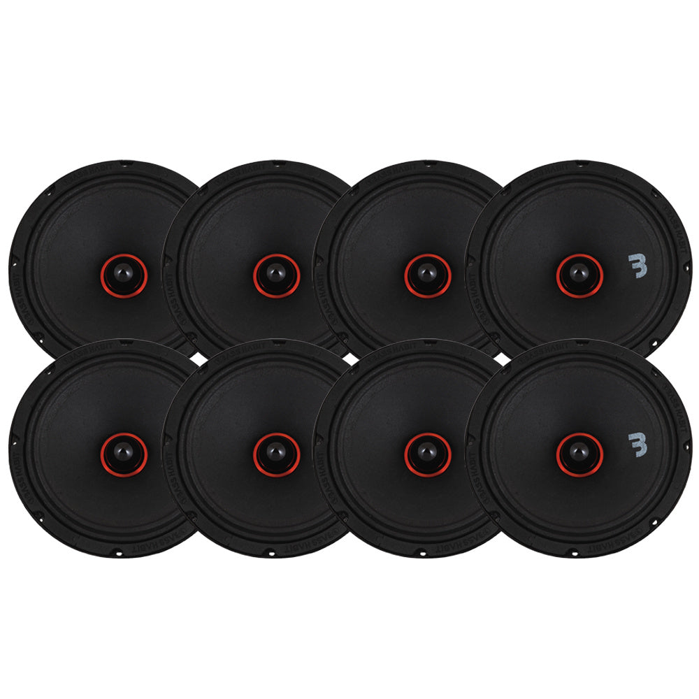 8-pack Bass Habit SPL Elite SE200M 8" midbas
