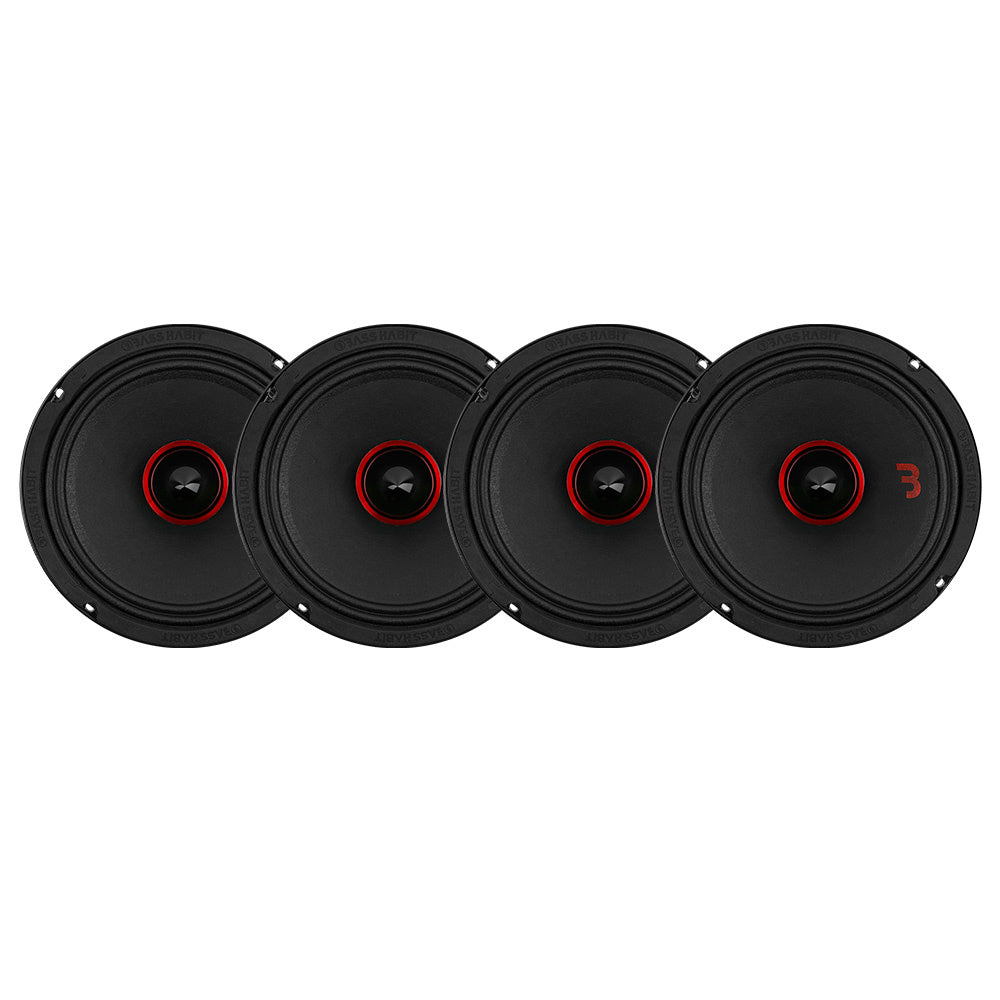 4-pack Bass Habit SPL Elite SE2200M, brutal 8" midbas
