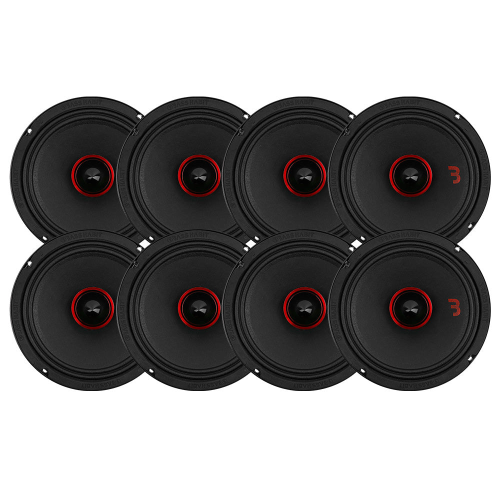 8-pack Bass Habit SPL Elite SE2200M, brutal 8" midbas