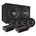Bass Habit raggarpaket med 4-pack 6.5" midbasar, baslåda och Rebel-slutsteg