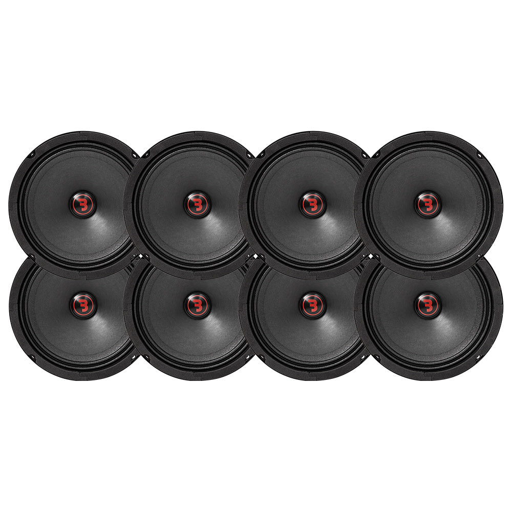 8-pack Bass Habit Rebel SR165M, 6.5 tums midbasar