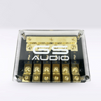 GS Audio Premium ANL 6-vägs säkringshållare – 3 × 70 mm² in / 6 × 70 mm² ut