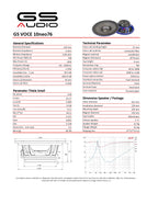 GS Audio - Voce 10" - TW35 - 125mm trattar