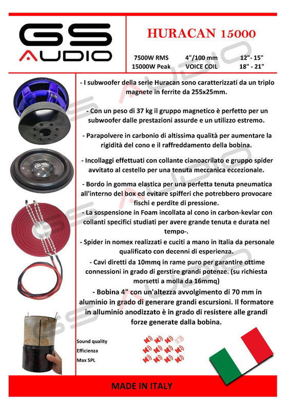 Gs Audio Huracan 15" 7500w
