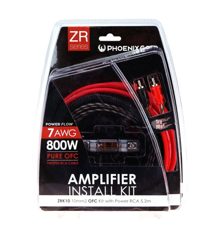 Phoenix Gold 10MM² / 7AWG, 800W PURE OFC INSTALL KIT - ZRK10