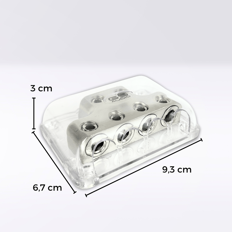 GS Audio 6-vägs strömfördelningsblock – för kabel upp till 50 mm²