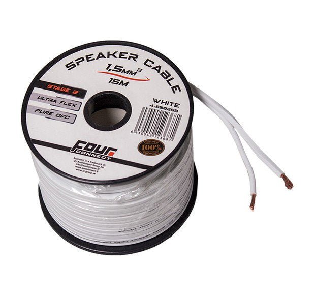 4Connect 4-800263 OFC-Minispol Vit 2x1.5mm2, 15m