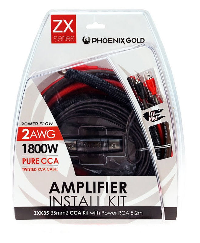Phoenix Gold 35MM² / 2AWG, 1800W PURE CCA INSTALL KIT - ZXK35