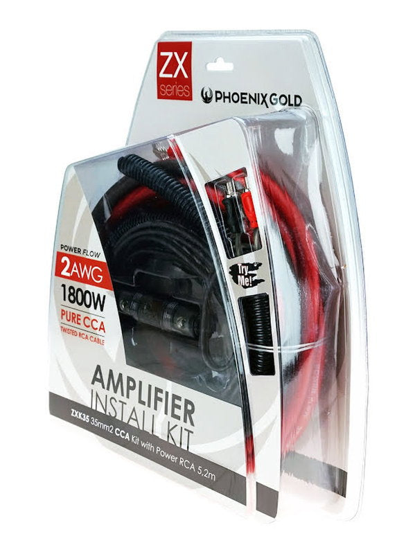 Phoenix Gold 35MM² / 2AWG, 1800W PURE CCA INSTALL KIT - ZXK35