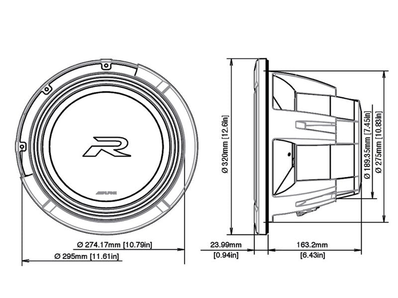 Alpine Type-R 12'' subwoofer (2 ohm + 2 ohm)
