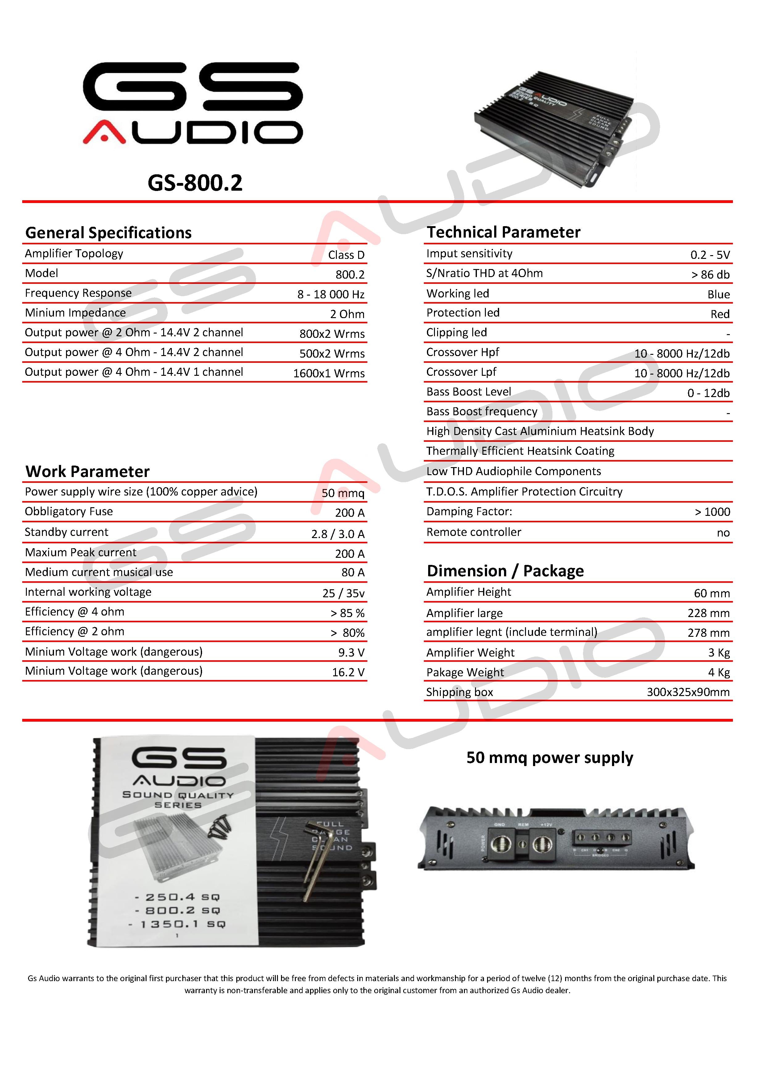 Gs Audio 800.2SQ