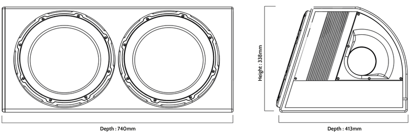 EDGE Enclosure, 2 x12'' Active Subwoofer, MOSFET 600W RMSE DB12TA-E0 EDGE