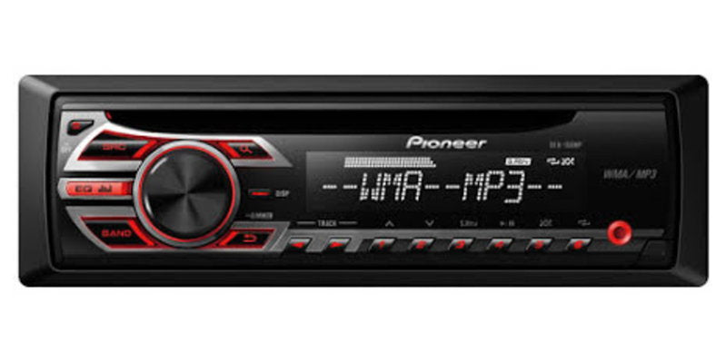 PIONEER DEH-150MP 4X50W,MP3/WMA/WAV,RÖD KNAPBELY - DEH-150MP