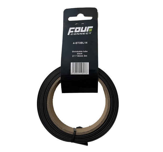 FOUR Connect 4-ST3BL14 shrink tube, 2:1 musta 14 mm 3m
