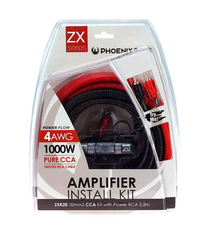Phoenix Gold 20MM² / 4AWG, 1000W PURE CCA INSTALL KIT - ZXK20