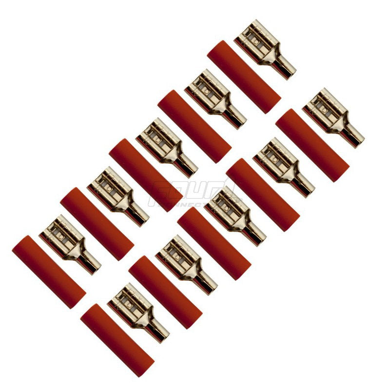 4Connect 4-690745 Flat Kabelsko 2.5mm², Bredd 6.3 Mm, Röd, 10st