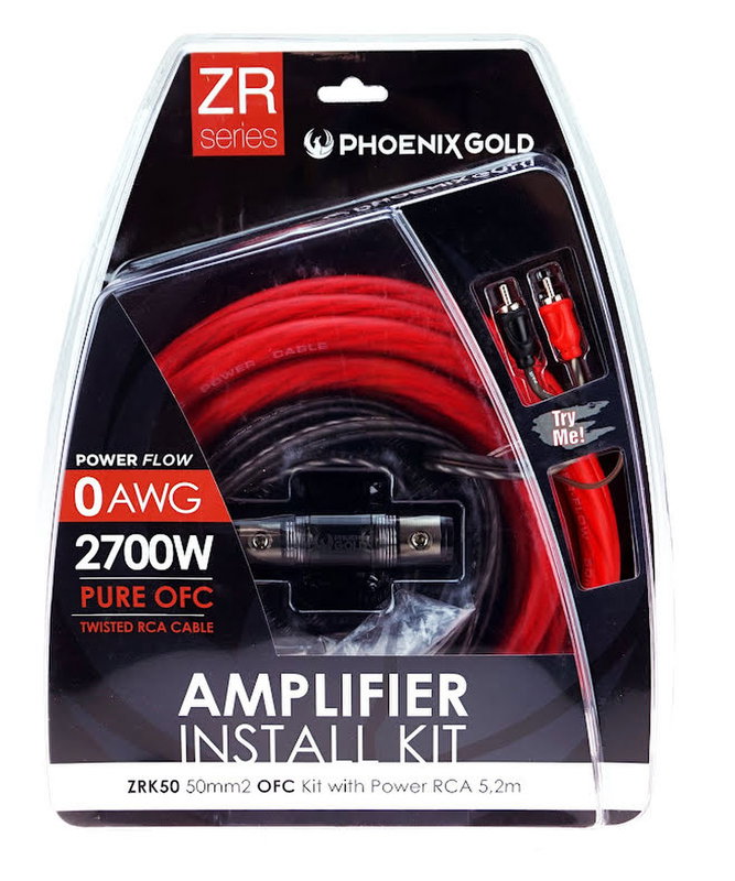 Phoenix Gold 50MM² / 0AWG, 2700W PURE OFC INSTALL KIT - ZRK50